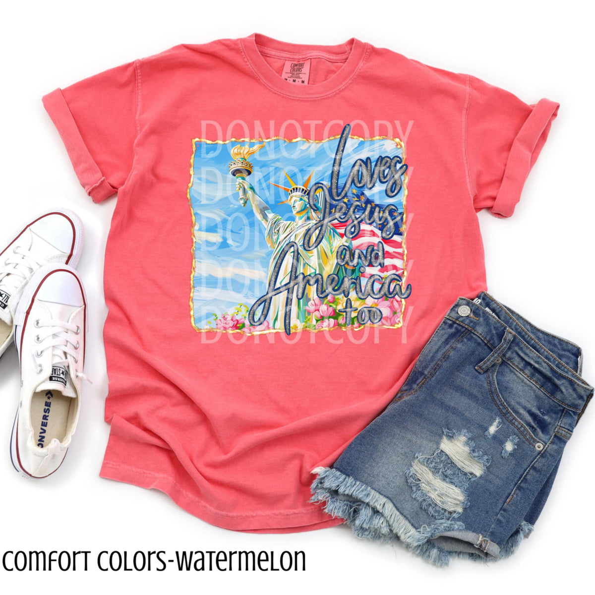 Loves Jesus & America too (CSG) 103186 DTF transfer