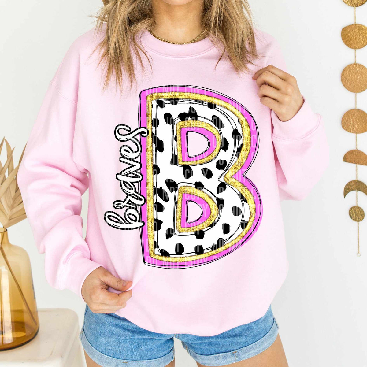 Braves Polka Font Mascot Caplinger 56208 DTF transfer