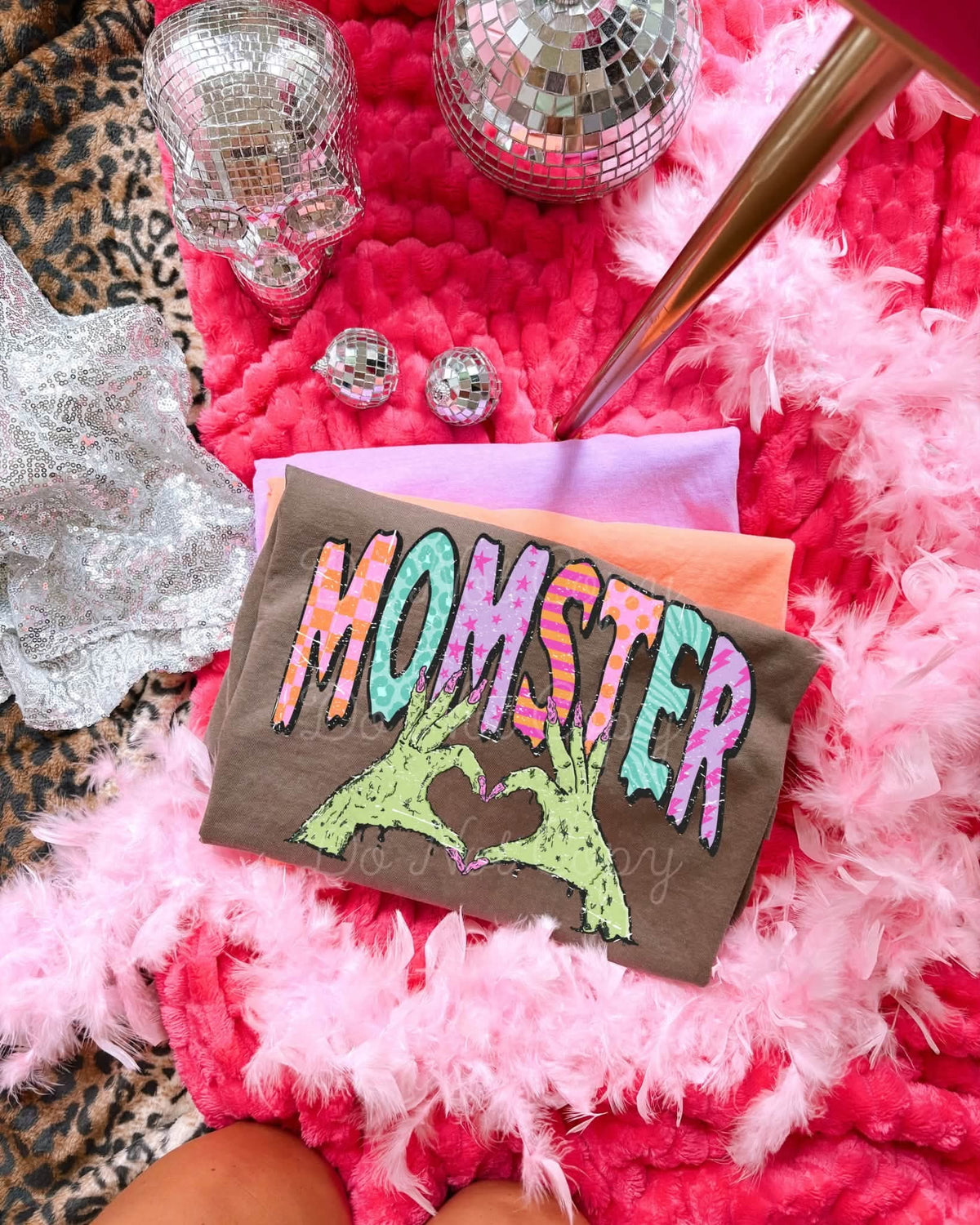 Momster colorful green hands SUNDAY SPECIAL DTF transfer