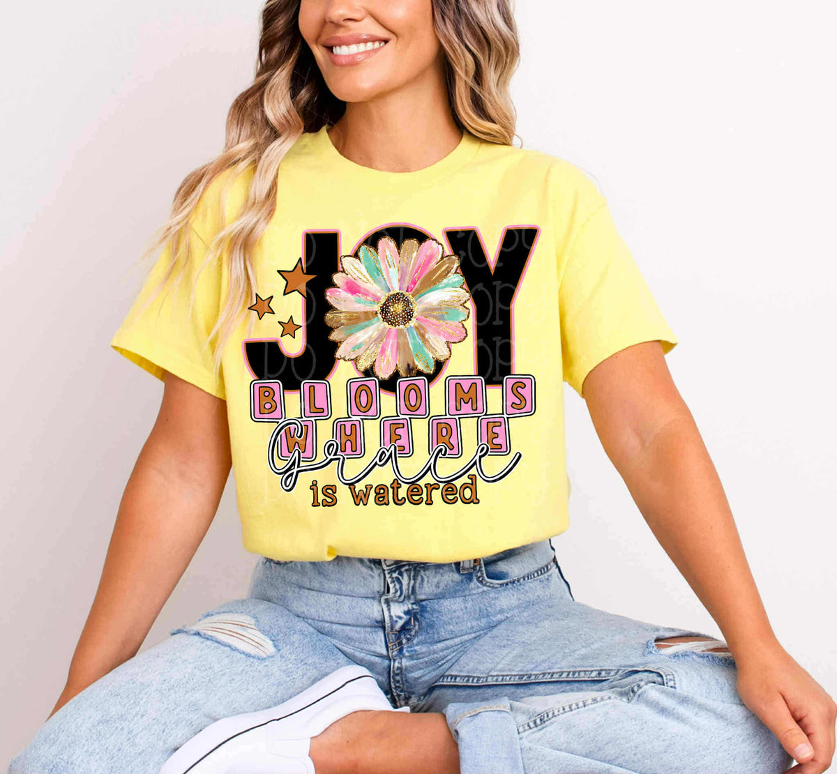 Joy Blooms where Grace is watered EXCLUSIVE DTF Transfer