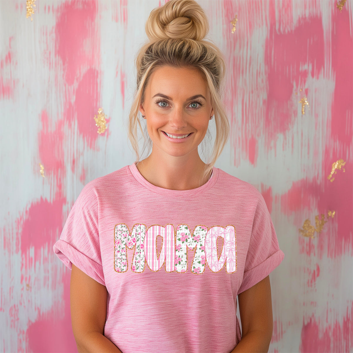 Mama pink floral 100088 DTF transfer