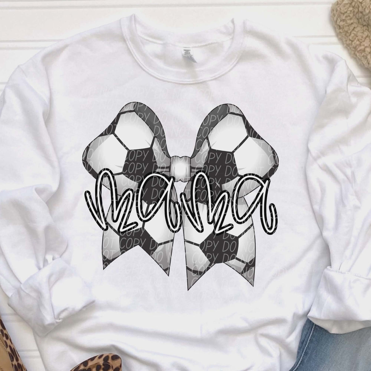 Soccer Mama bow (city) DTF transfer