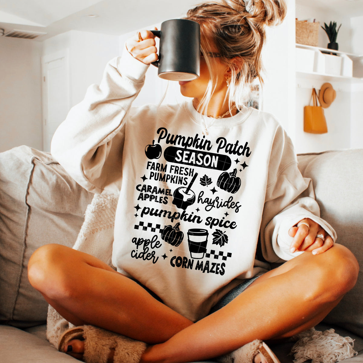 Pumpkin Patch Season Collage BLACK CSC DTF transfer