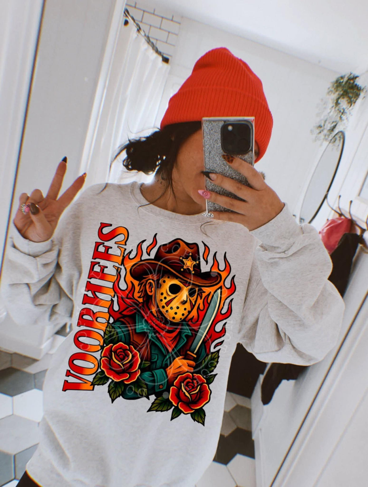 Mask w/ flames (lyttle) DTF transfer