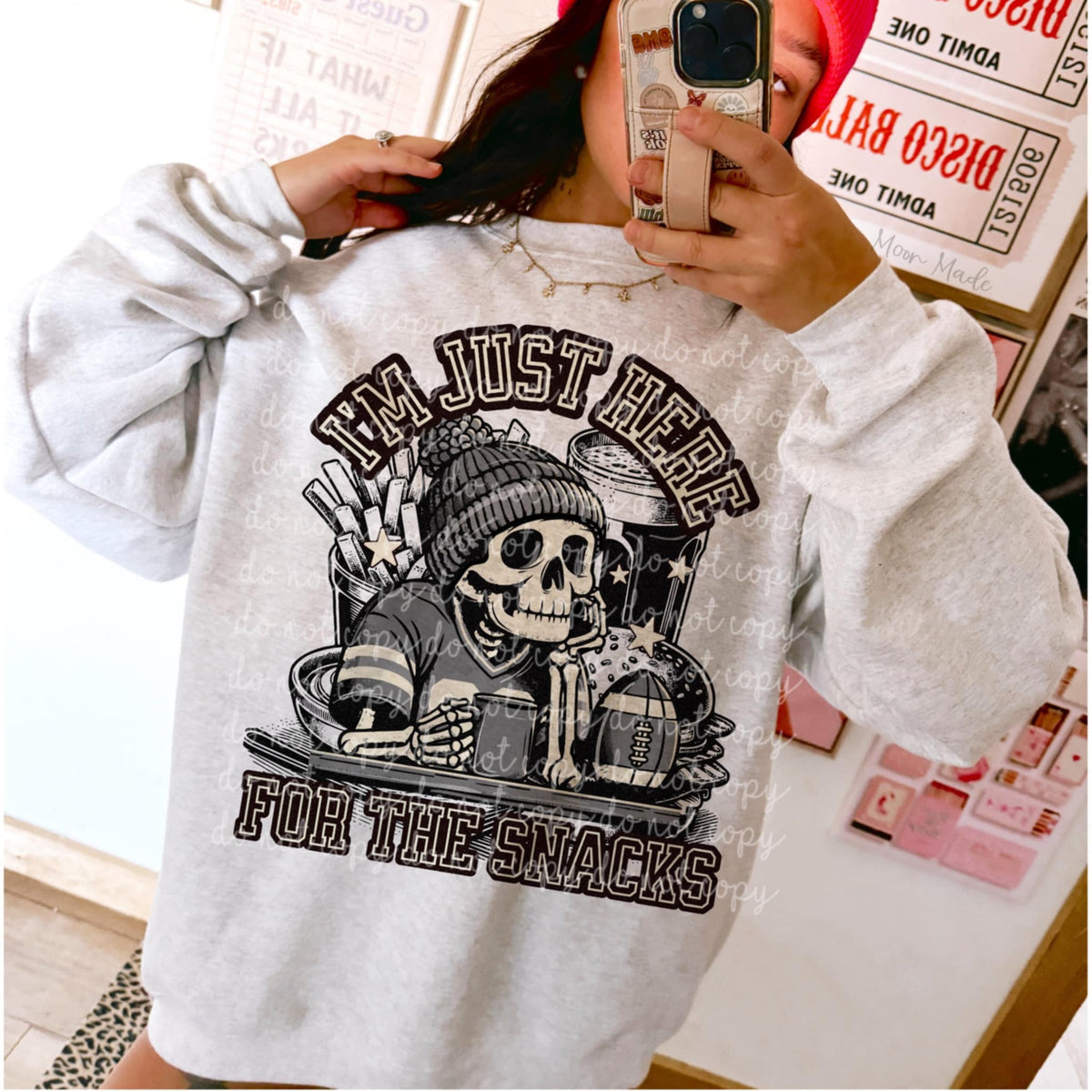 I’m just here for the snacks grey jersey (MMD) 85284 DTF transfer