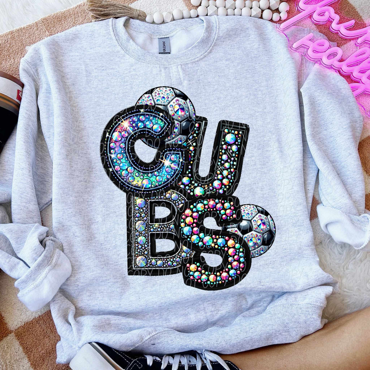 Cubs rhinestone soccer (CITY) 77175 DTF transfer