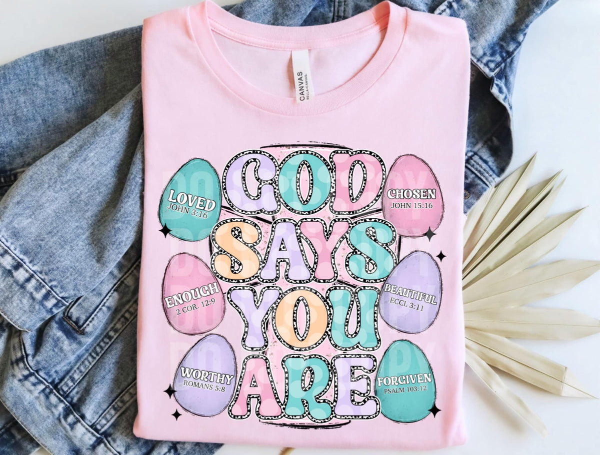 God says you are Easter eggs (SCG) 87972 DTF transfer