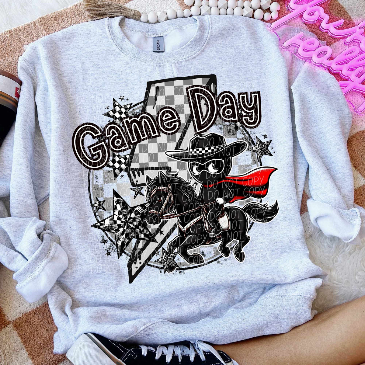 Game day black horse lightning bolt (CITY) 52518 DTF transfer