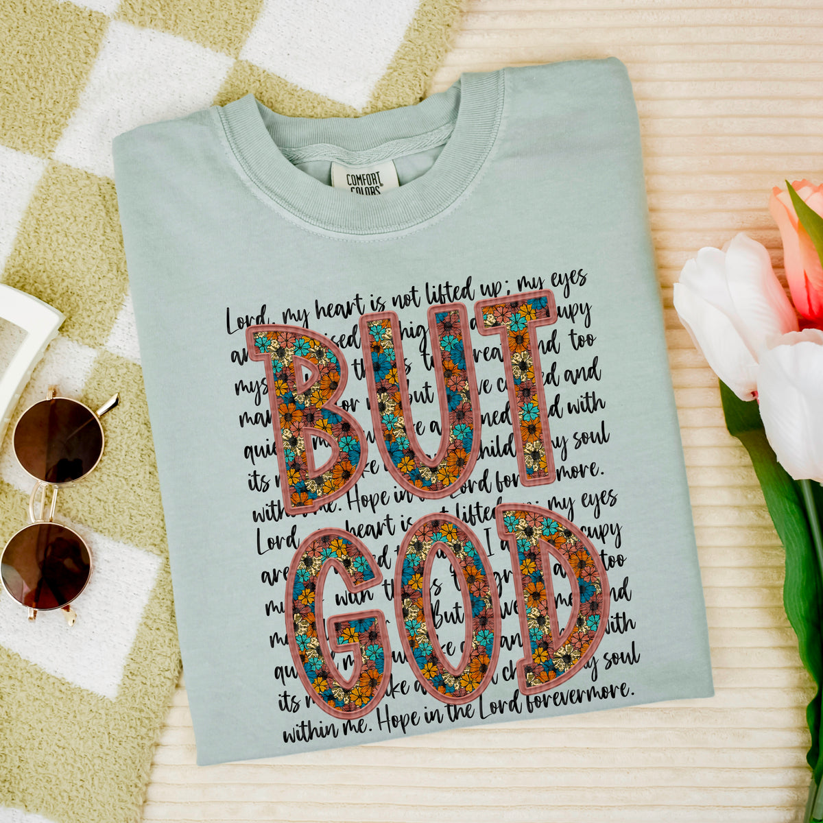 But god floral filled 91601 DTF transfer