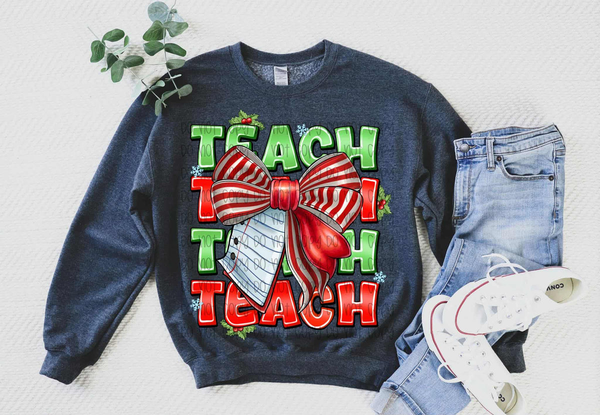 Teach red paper bow Christmas (SSD) 114455 DTF transfer