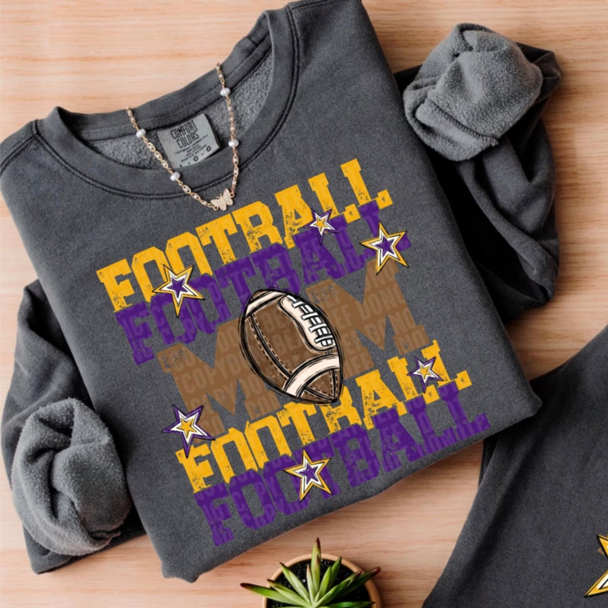 Football Mom SDD purple/gold DTF Transfer