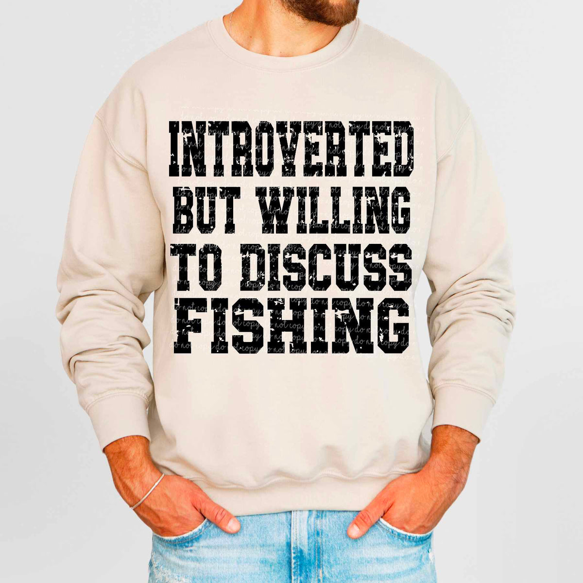 Introverted but willing to discuss fishing (CMLD) 84741 DTF transfer