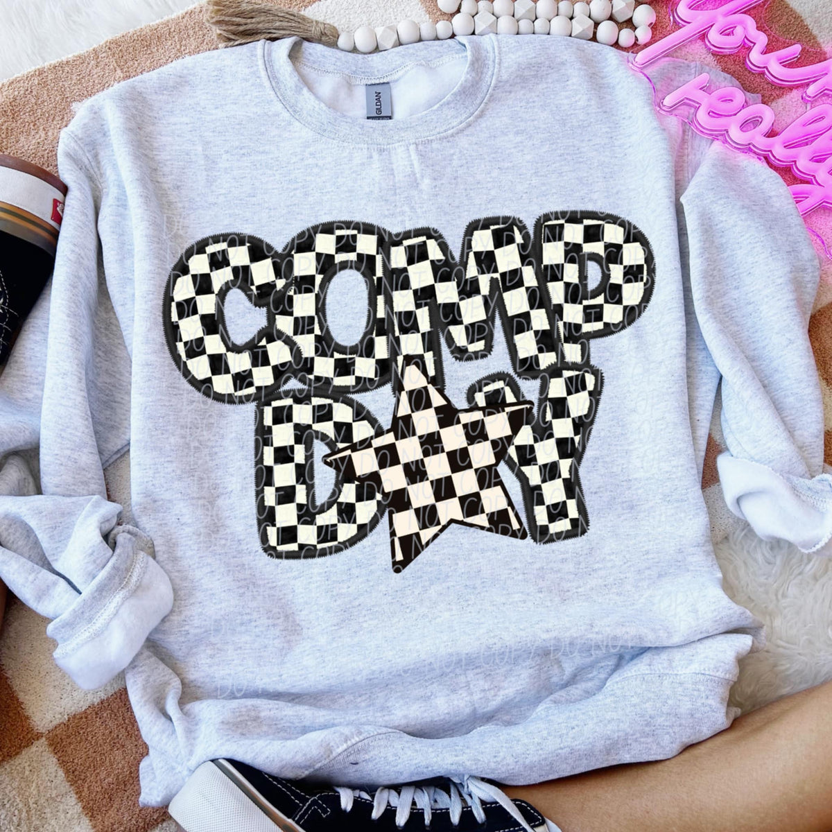 Comp day checkered (CITY) 91266 DTF transfer