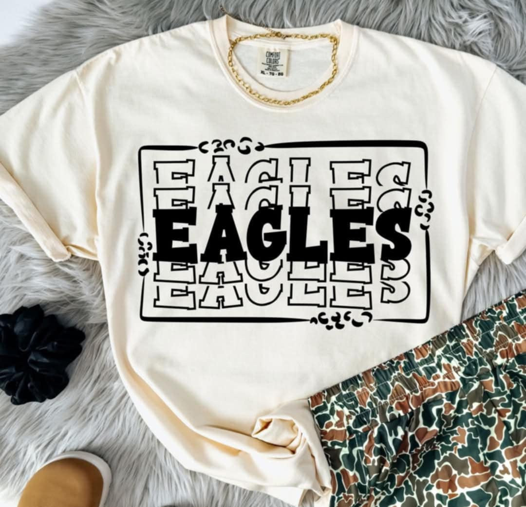 Eagles stacked with frame (S&G) 98065 DTF transfer