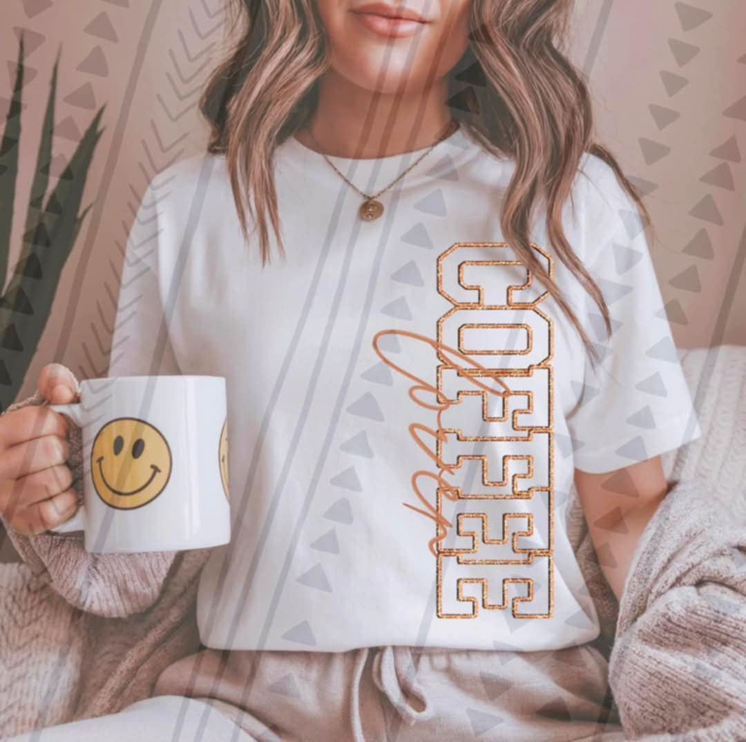 Coffee lover embroidered 94669 DTF transfer