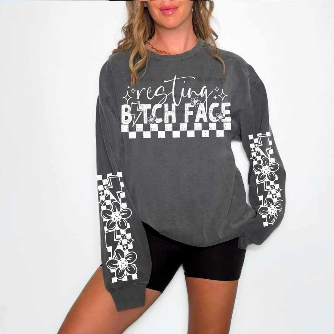 Resting bitch face FRONT ONLY WHITE FONT (CSC) 70296 DTF transfer