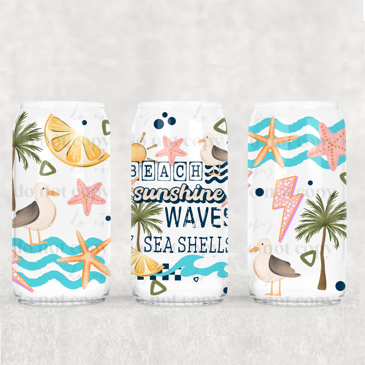 Beach sunshine waves (CSC) UV DTF WRAP
