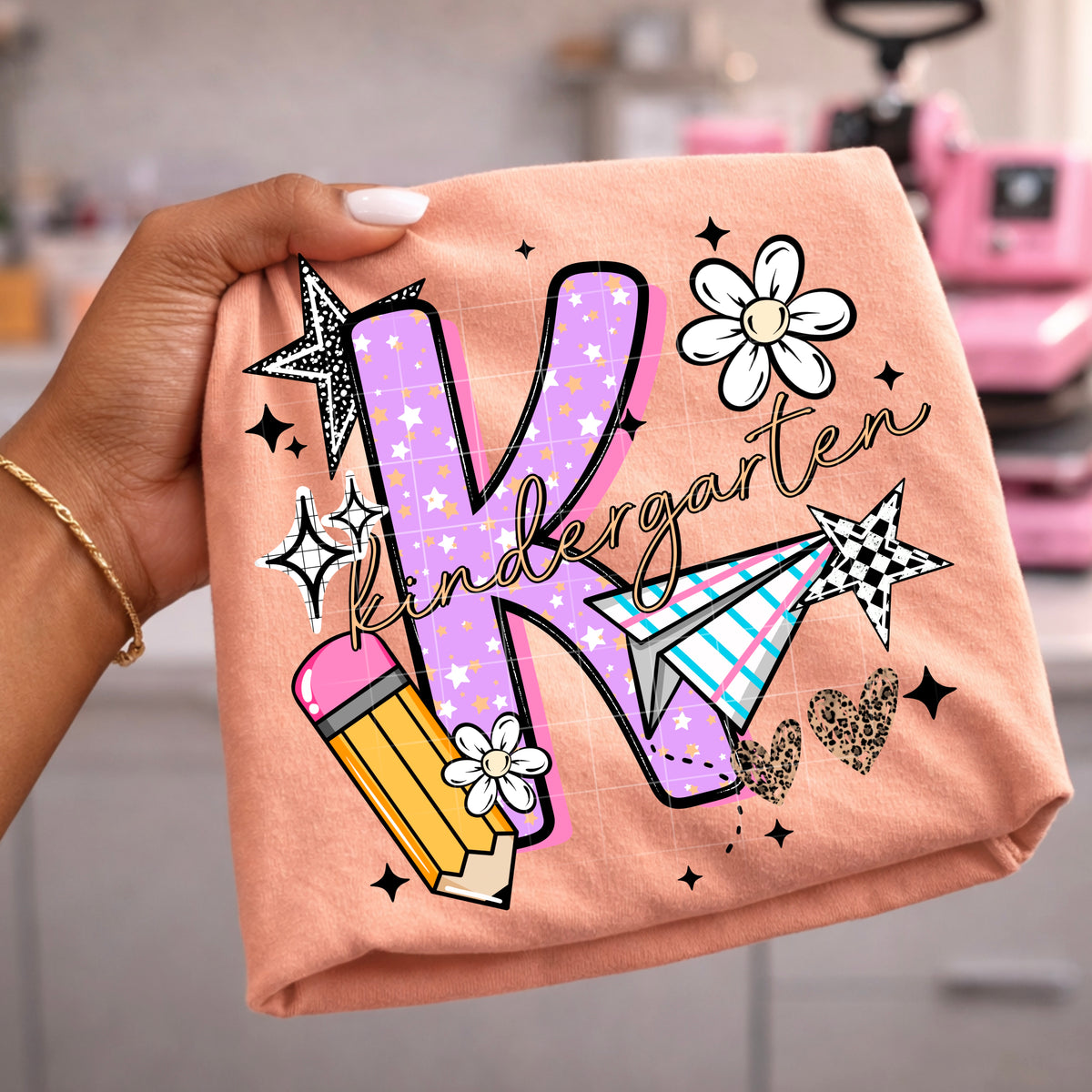 Kindergarten (purple with stars) (CSC) DTF Transfer