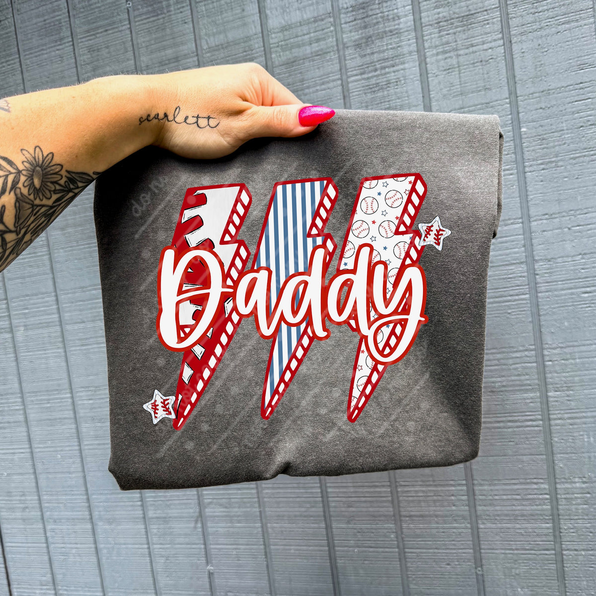 Daddy Baseball lightning bolts (MZ) DTF Transfer