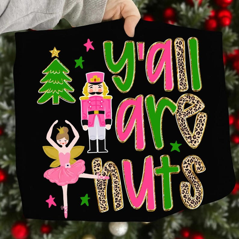 Yall are nuts pink green and leopard DTF Transfer