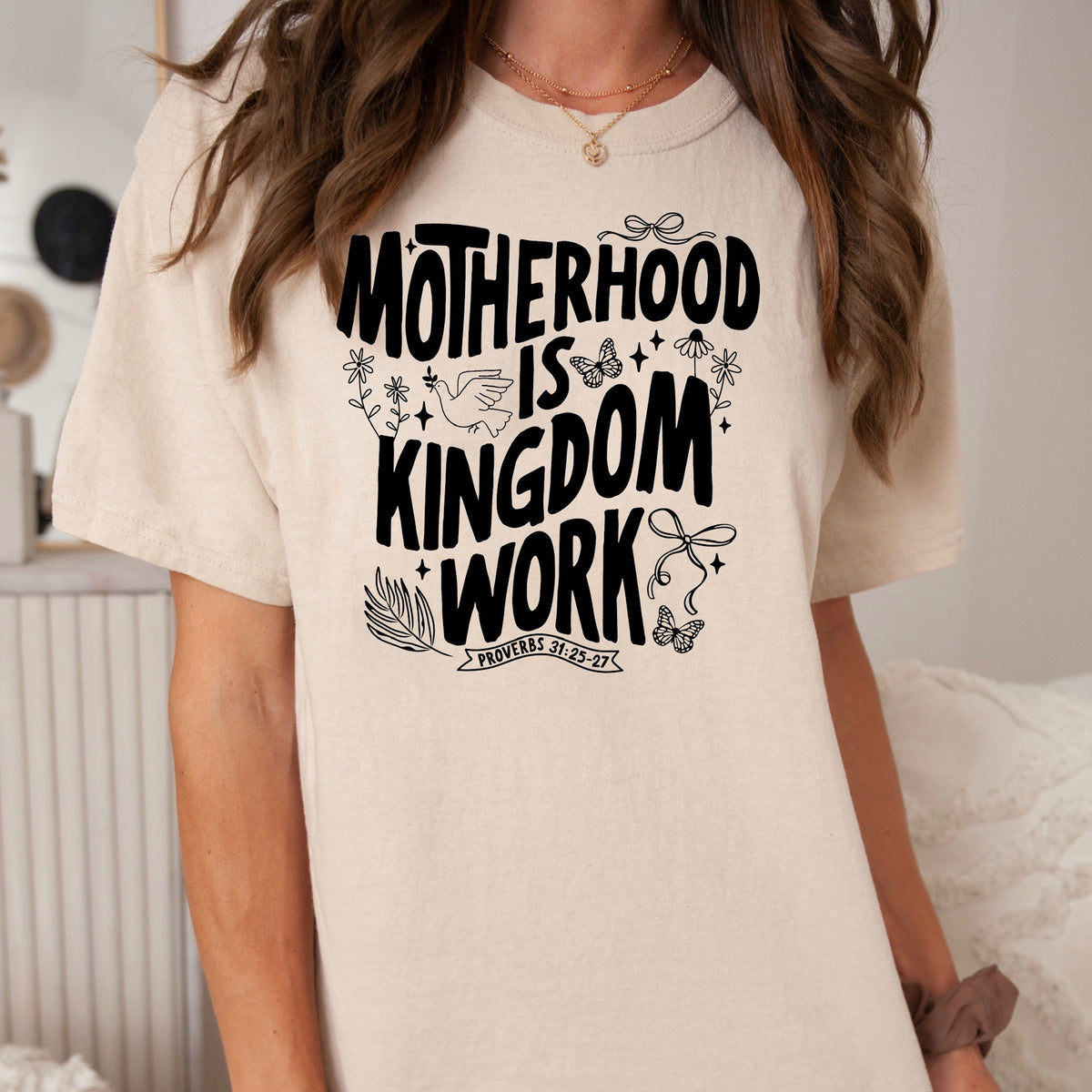 Motherhood is kingdom work (black) DTF Transfer