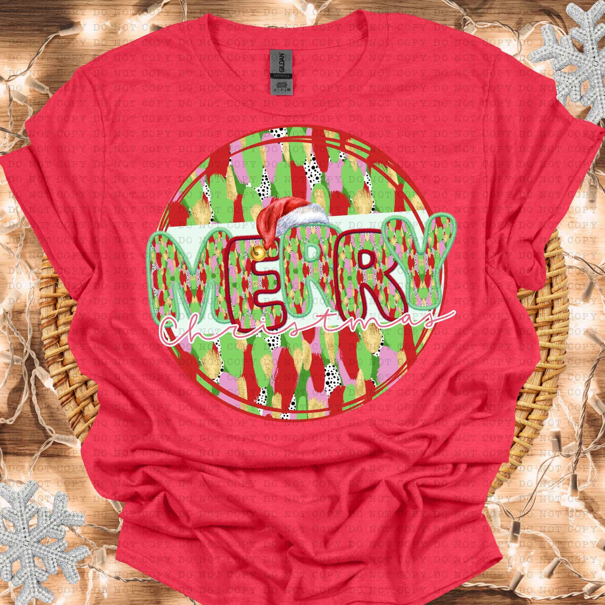 Merry Christmas brushstroke circle (ECHT) 64550 DTF transfer