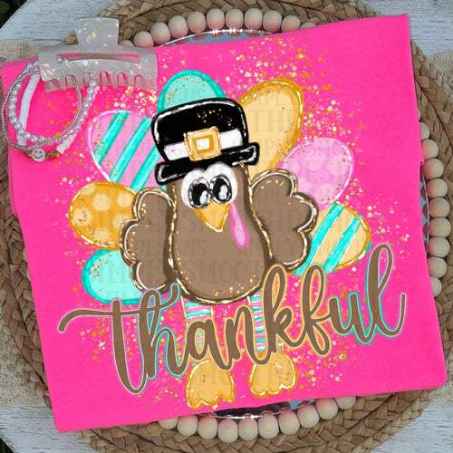 Thankful turkey with splatters (SSD) DTF Transfer