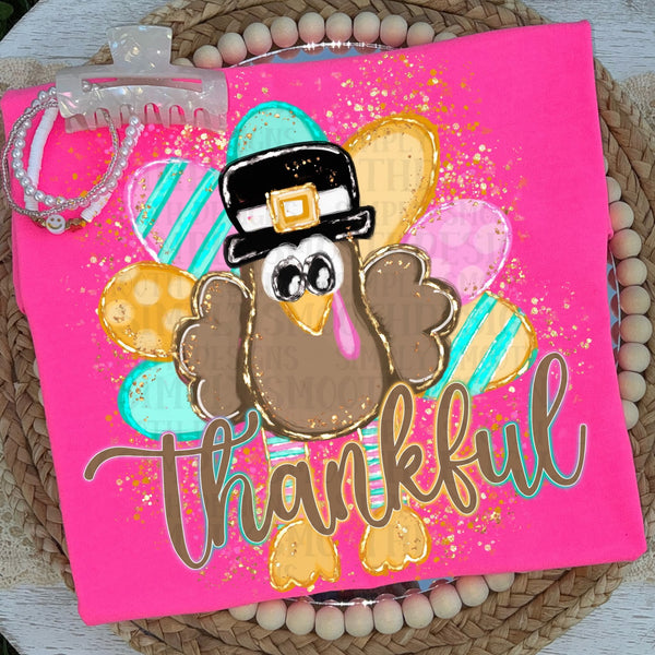 Thankful turkey with splatters (SSD) DTF Transfer