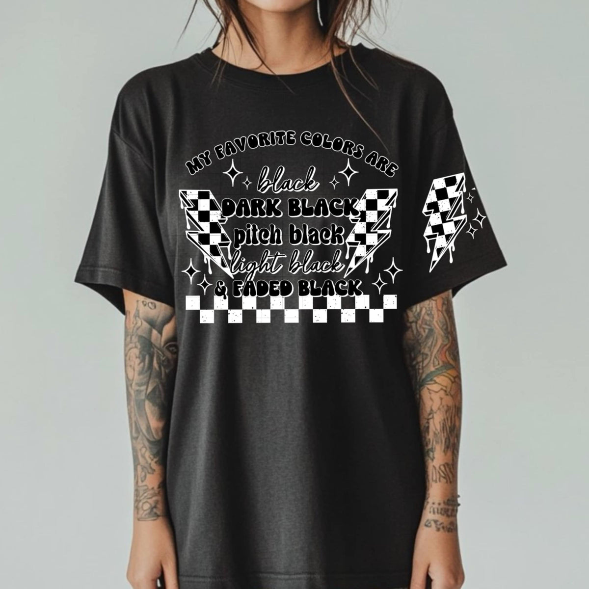 My favorite colors are black BLACK FRONT (CSC) 91023 DTF transfer