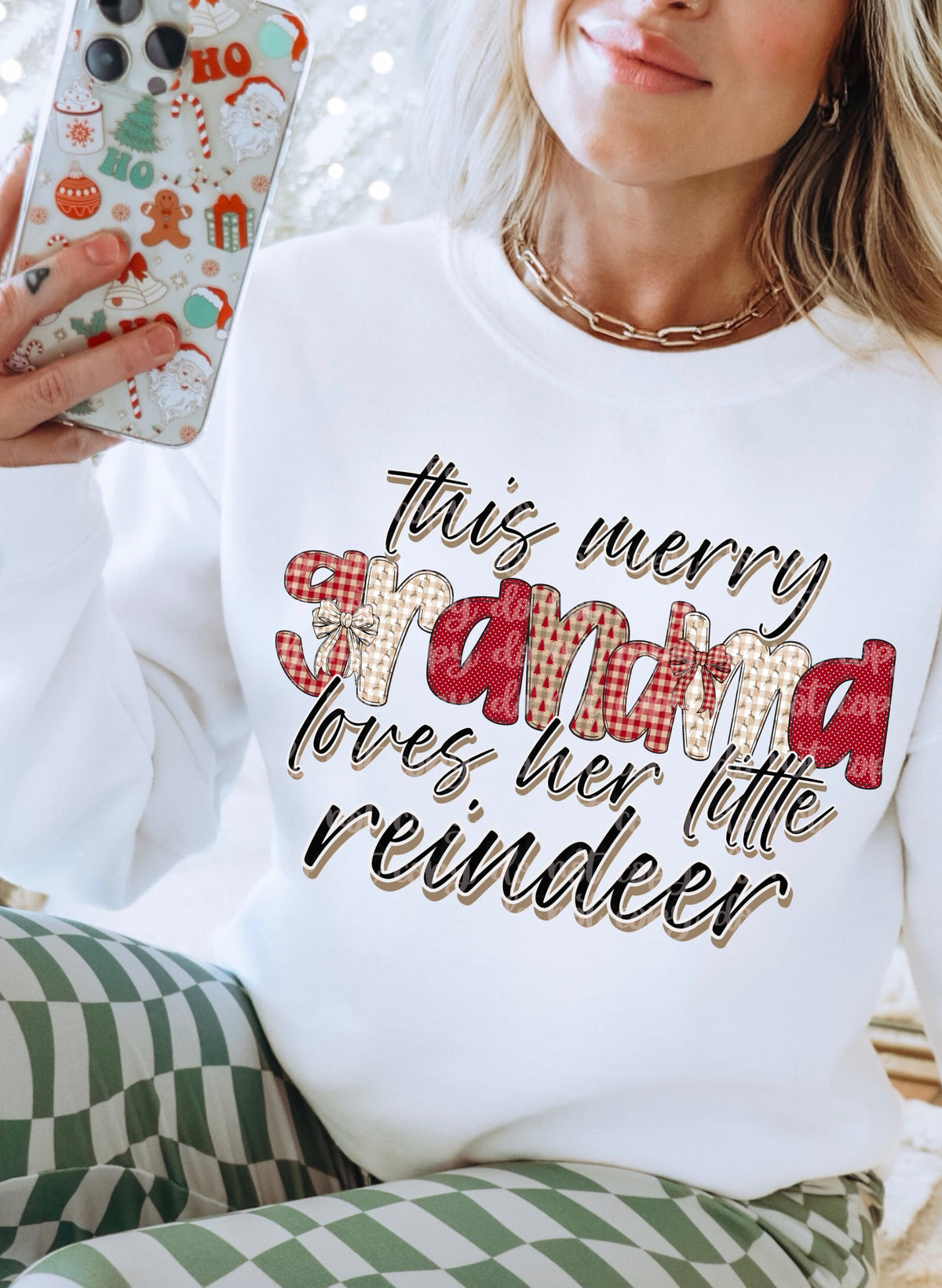 Grandma loves her reindeers (DDD) DTF transfer