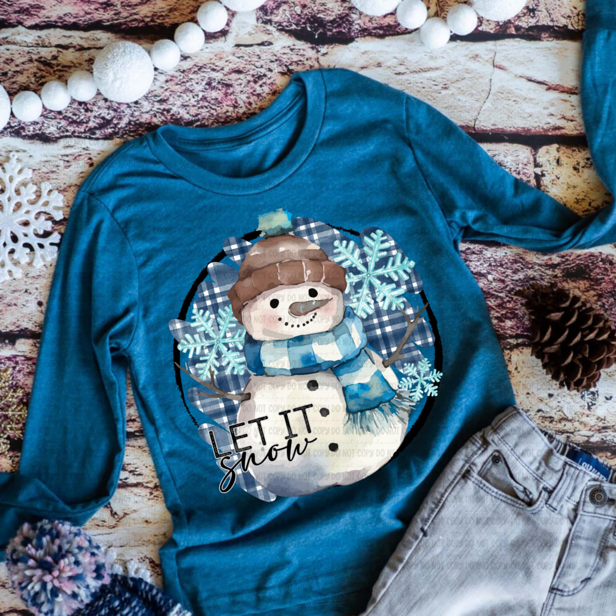 Plaid Snowman Let it Snow (REVEL) DTF transfer