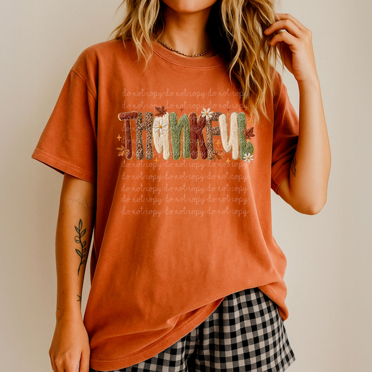 Thankful Faux Yarn 116756 DTF Transfer