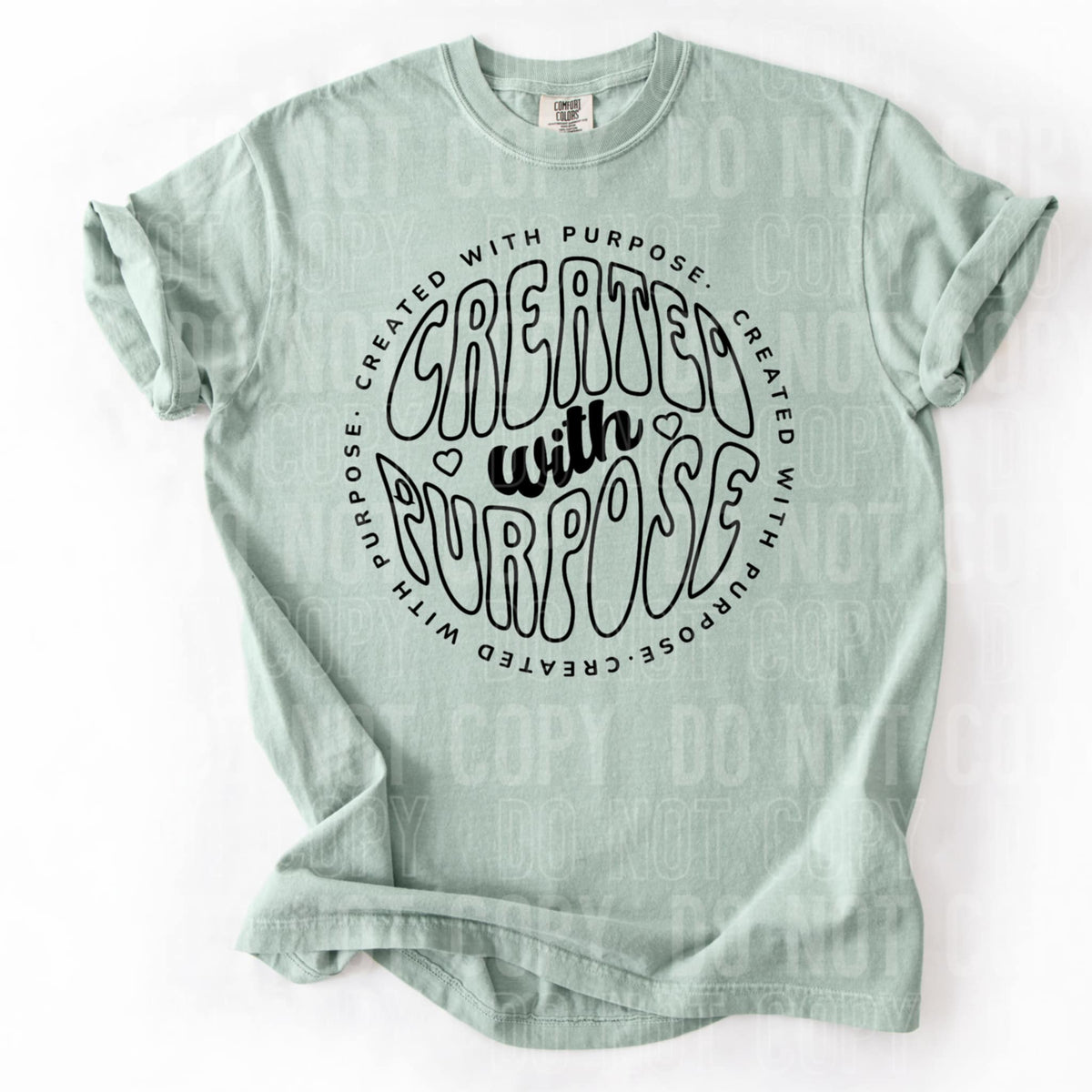 Created with purpose black circle 87211 DTF transfer
