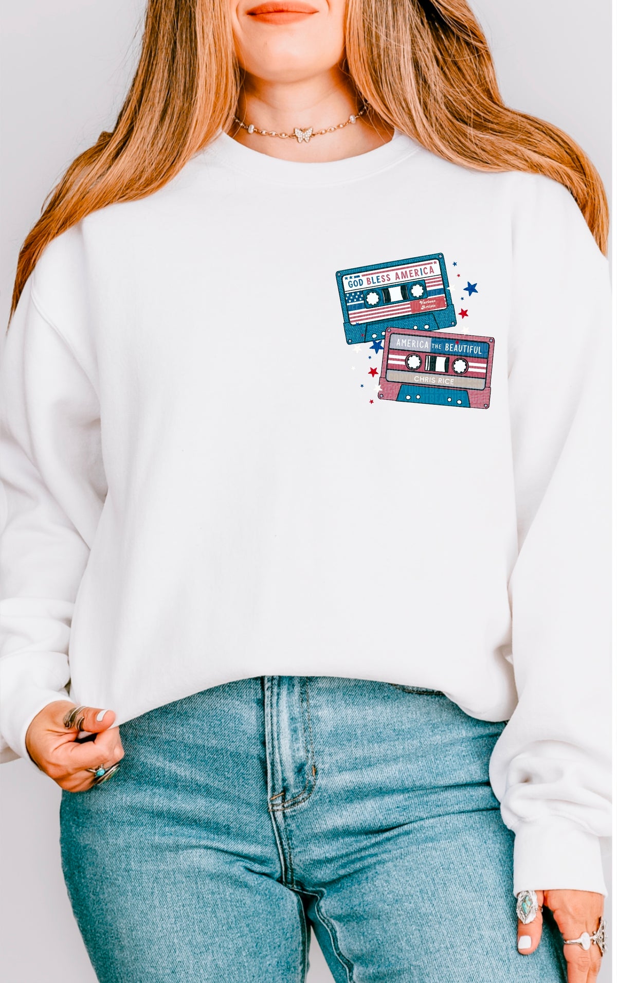 Patriotic cassette tapes 95542 DTF transfer