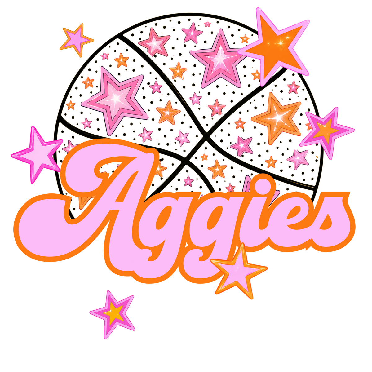 aggies pink basketball (city) DTF transfer