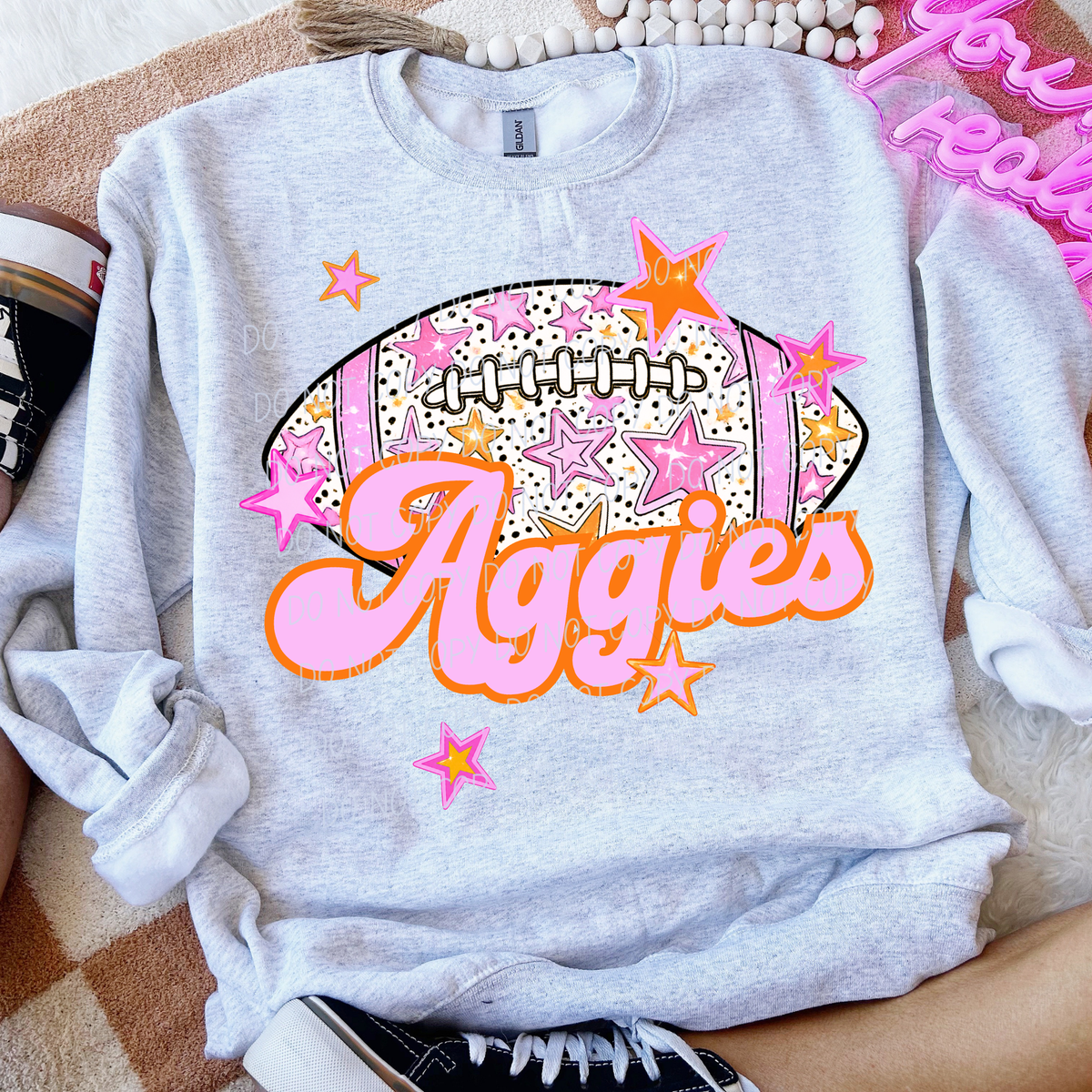 Aggies pink football (city) DTF transfer