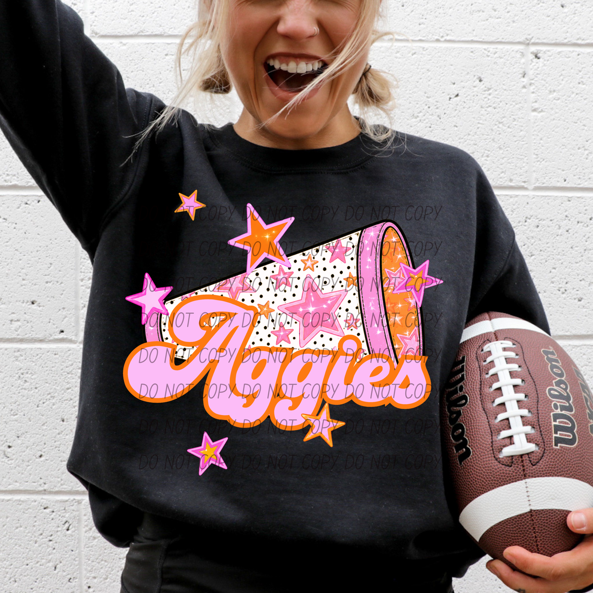 Aggies pink cheer (city) DTF transfer