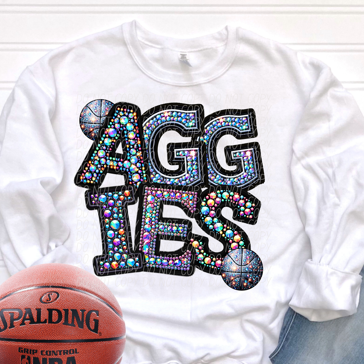 Aggies Basketball Rhinestone (CITY) 66607 DTF transfer