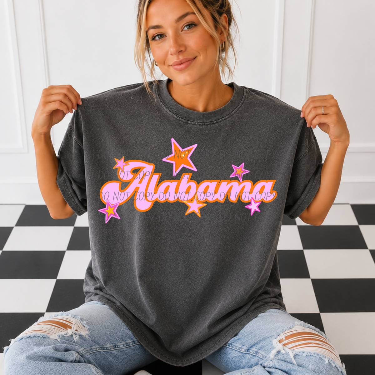 Albama pink orange states (City) DTF Transfer