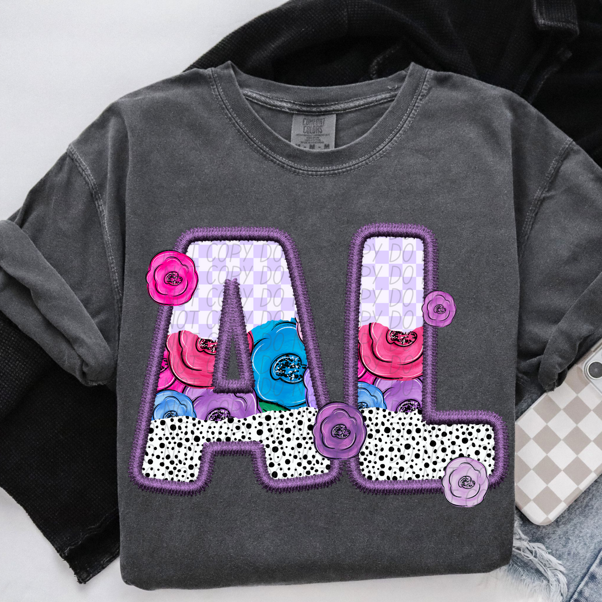 AL purple floral (CITY) DTF transfer