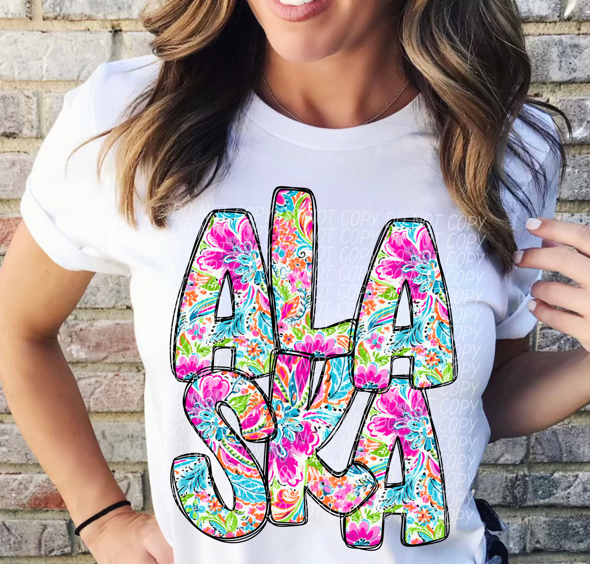 Alaska floral STACKED CITY DTF transfer