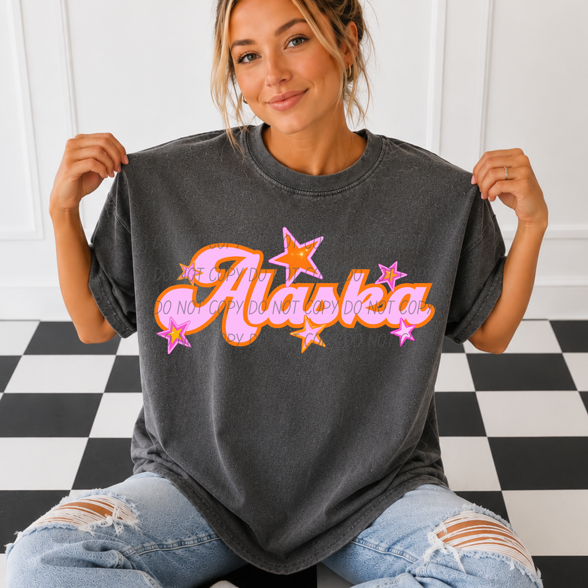 Alaska pink orange states (City) DTF Transfer