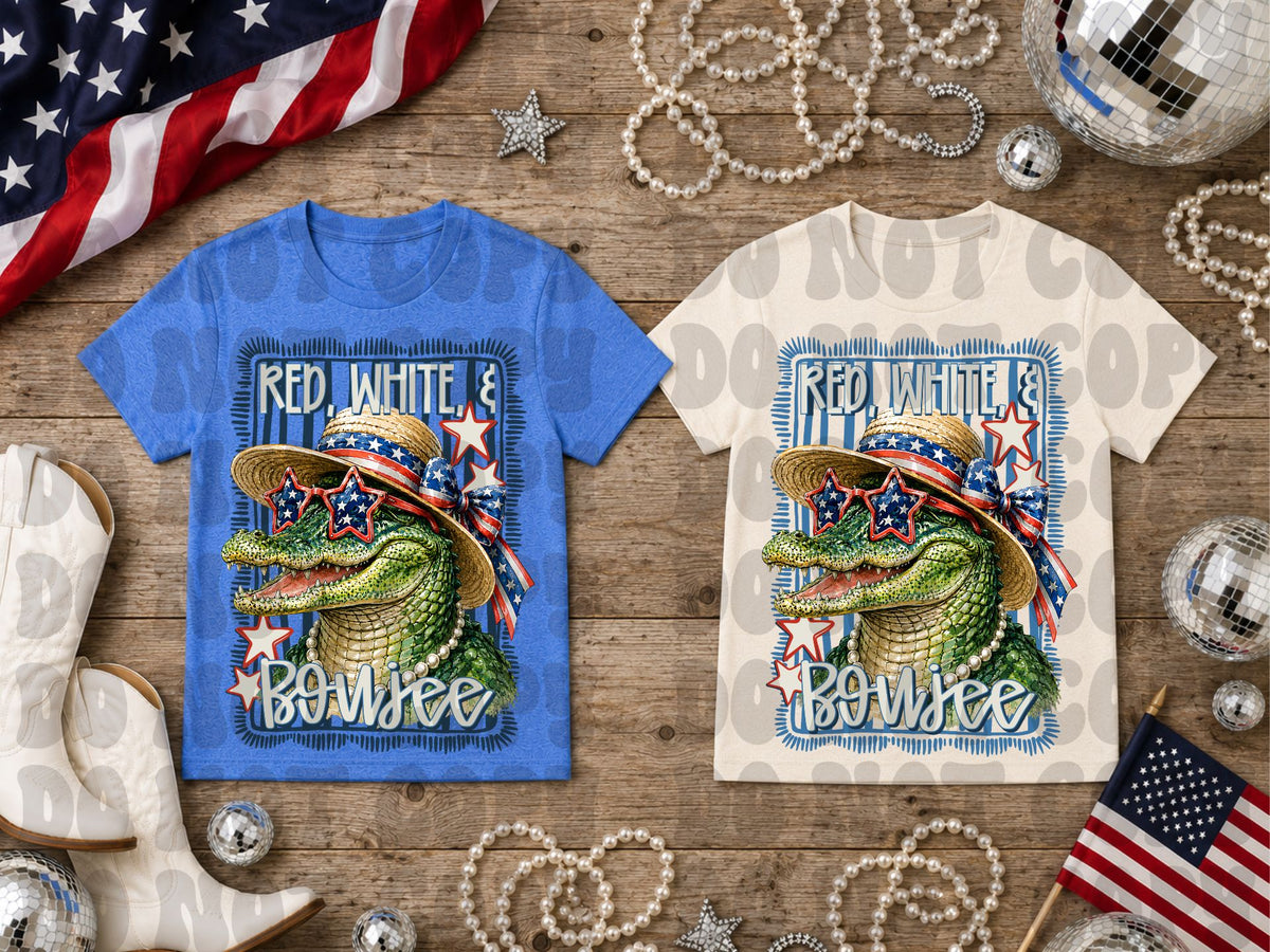 Red white & boujee alligator (Renewed) DTF Transfer