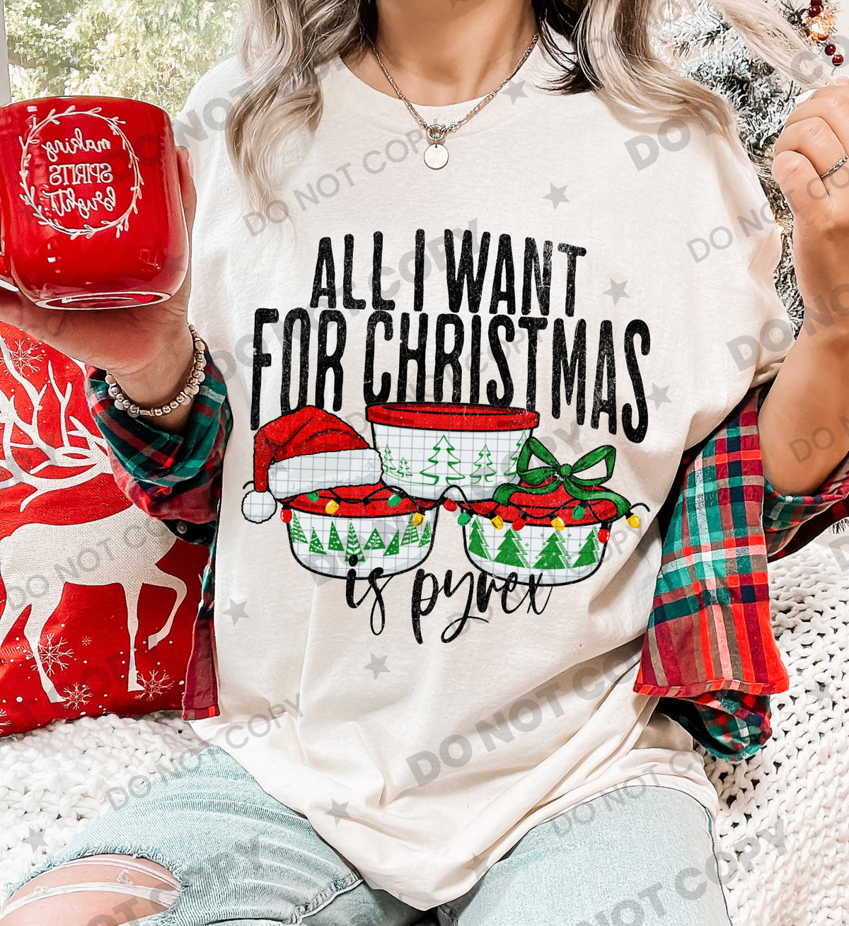 All I want for Christmas is bowls distressed (HW) DTF Transfer