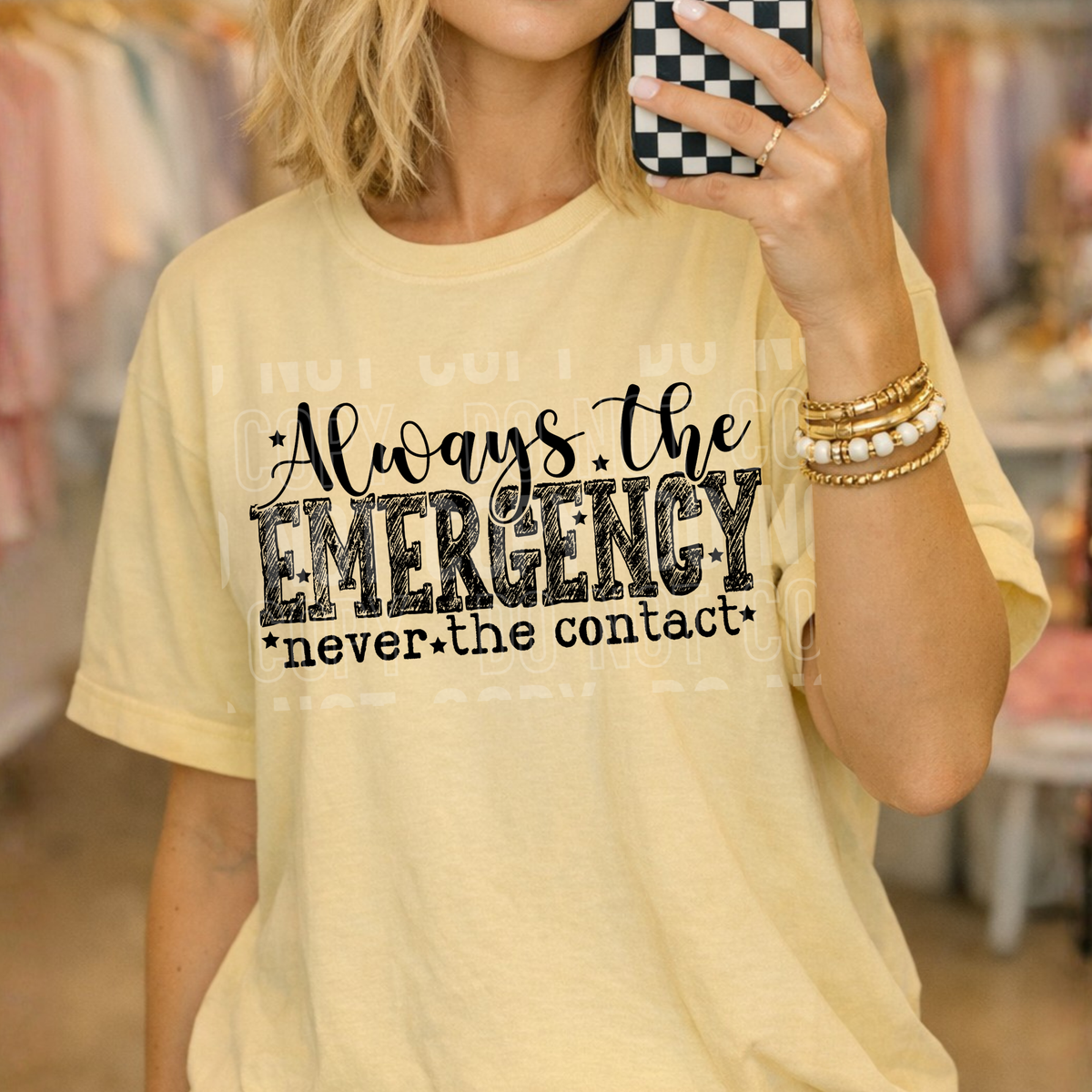 Always the emergency never the contact BLACK (SBB) DTF Transfer