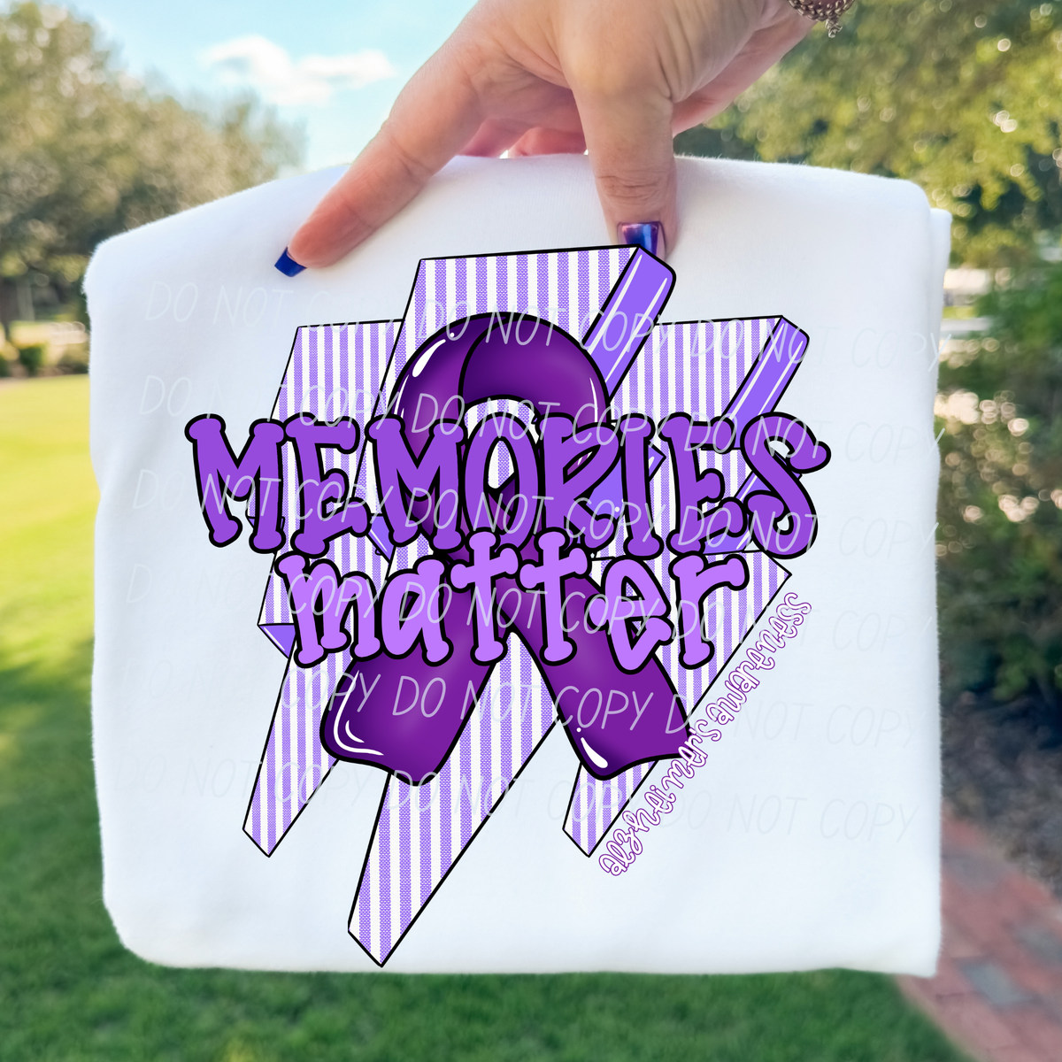 Memories matter-lighting bolts and ribbon (CITY) DTF Transfer