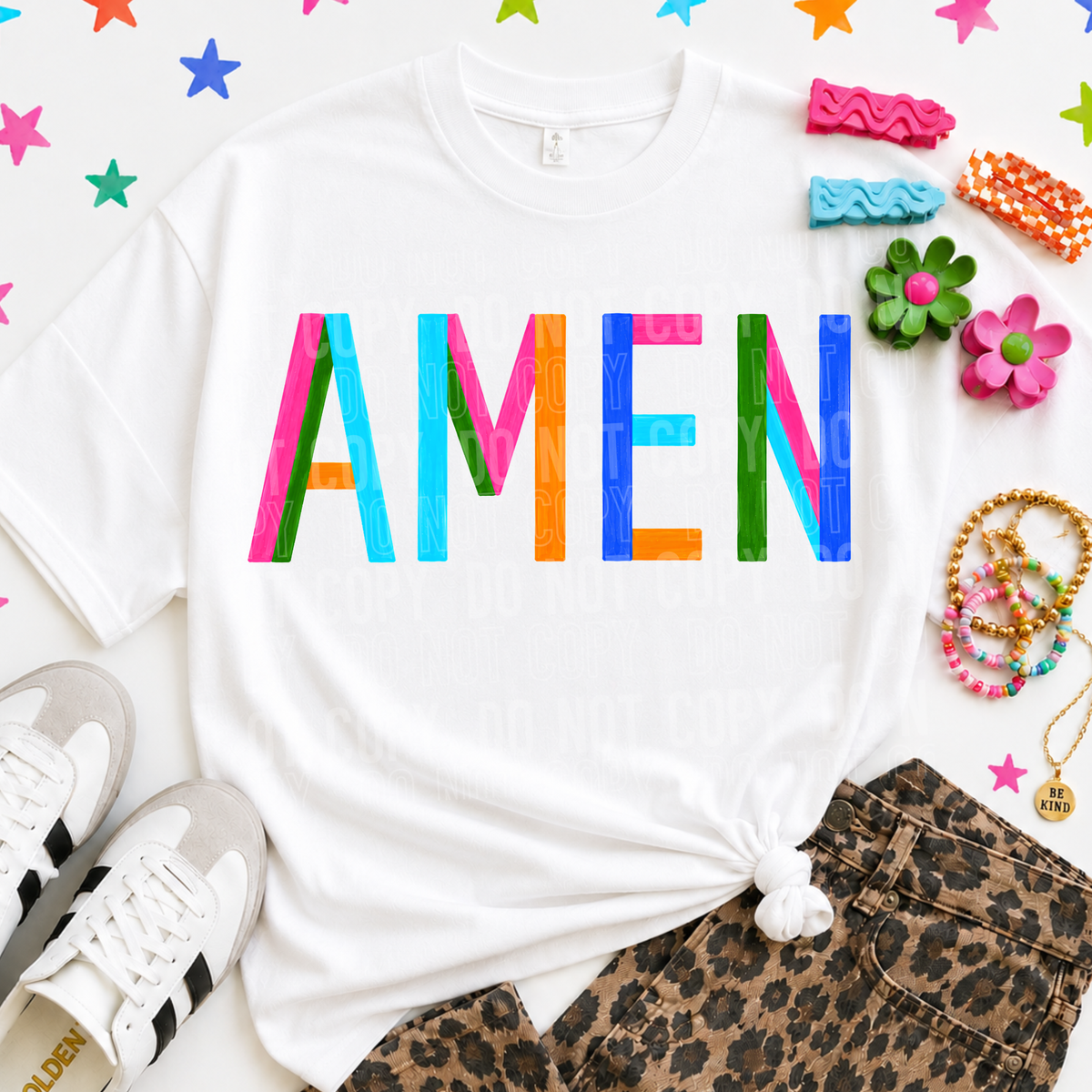 Amen color block (SBB) DTF Transfer