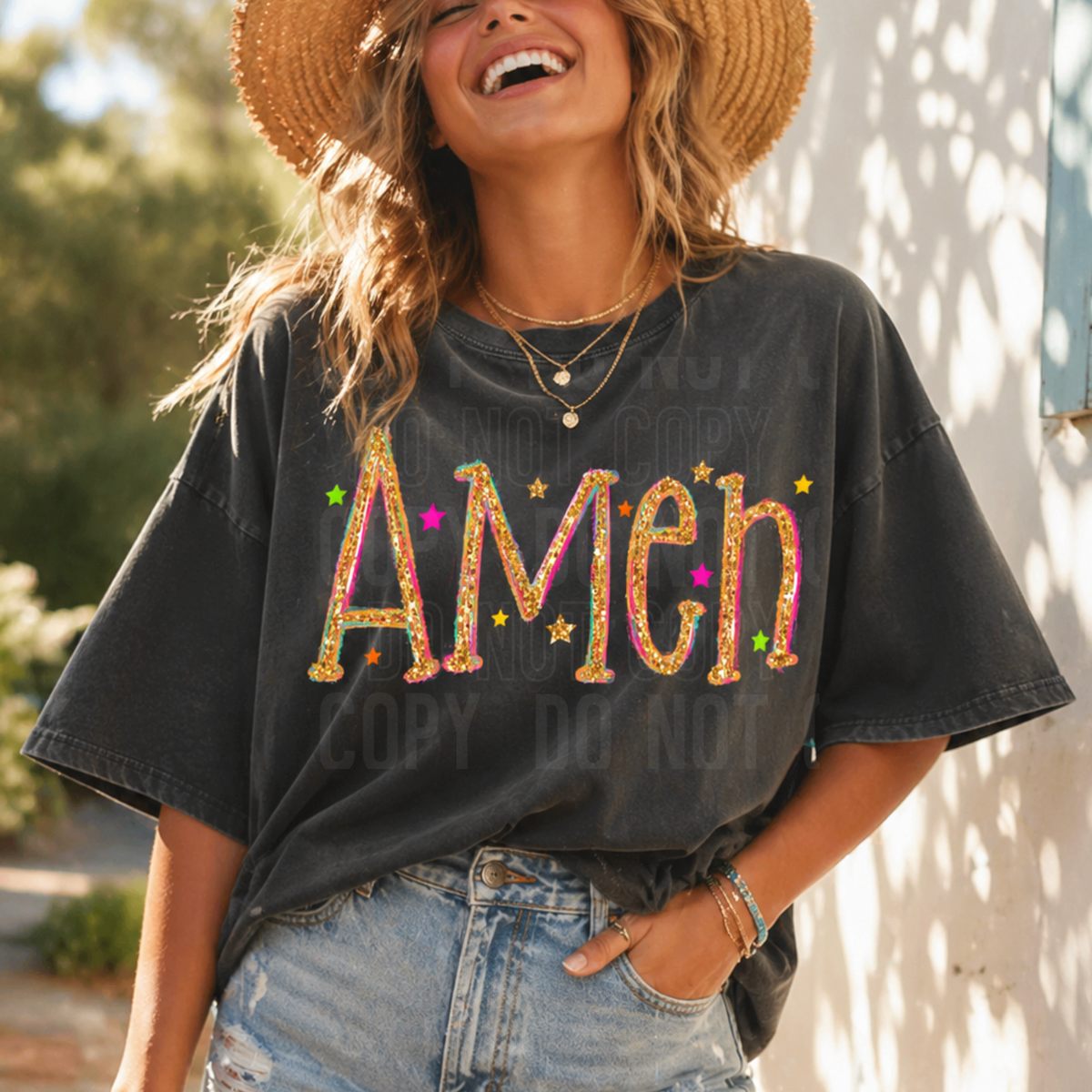 Amen brush glitter (SBB) DTF Transfer