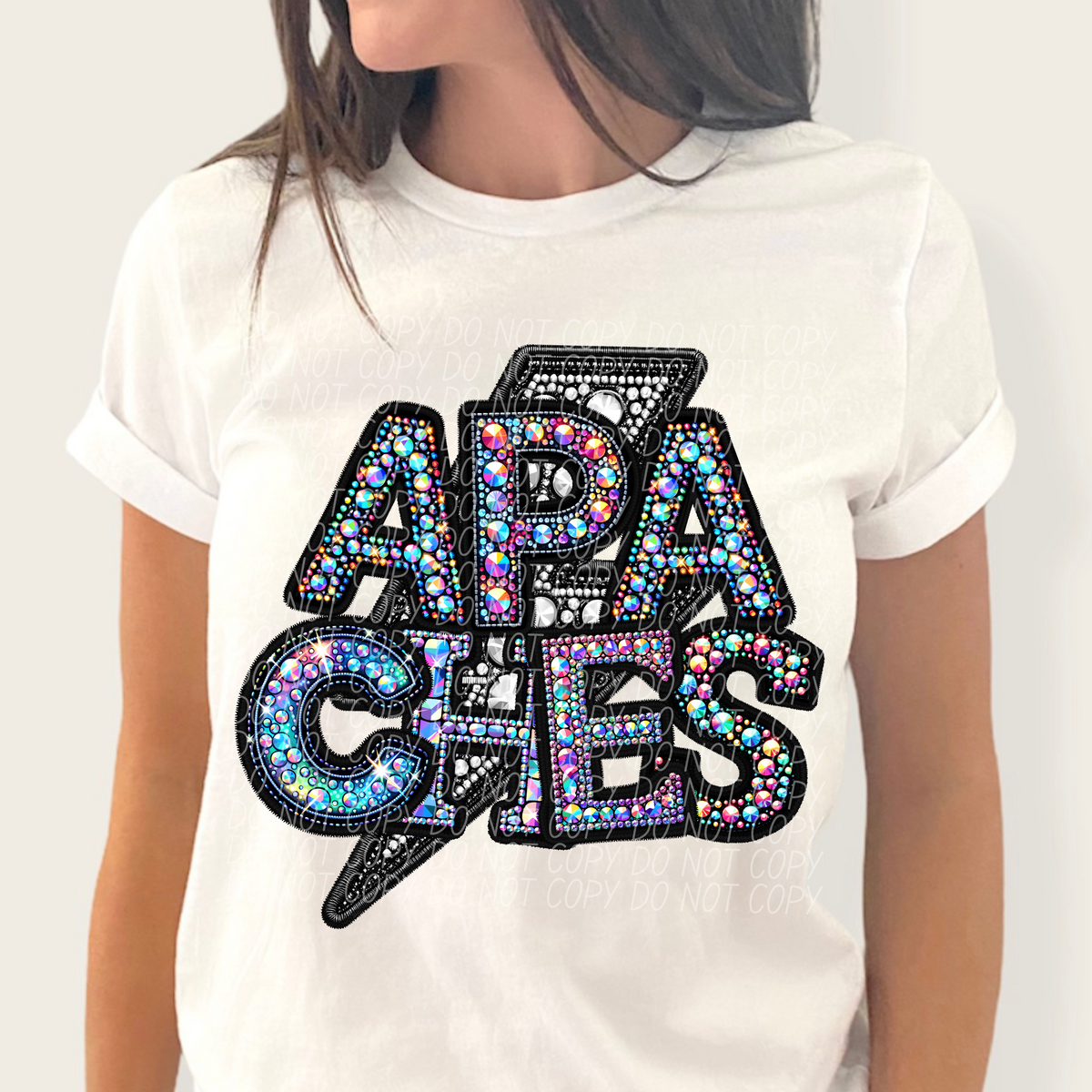 Apaches lightning bolt rhinestones (city) 45259 DTF transfers