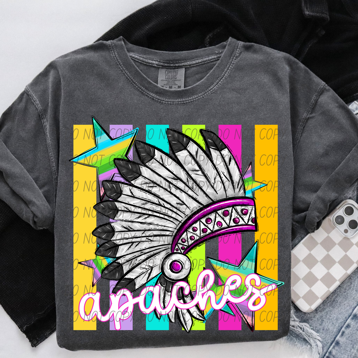 Apaches neon strips (City) DTF Transfer